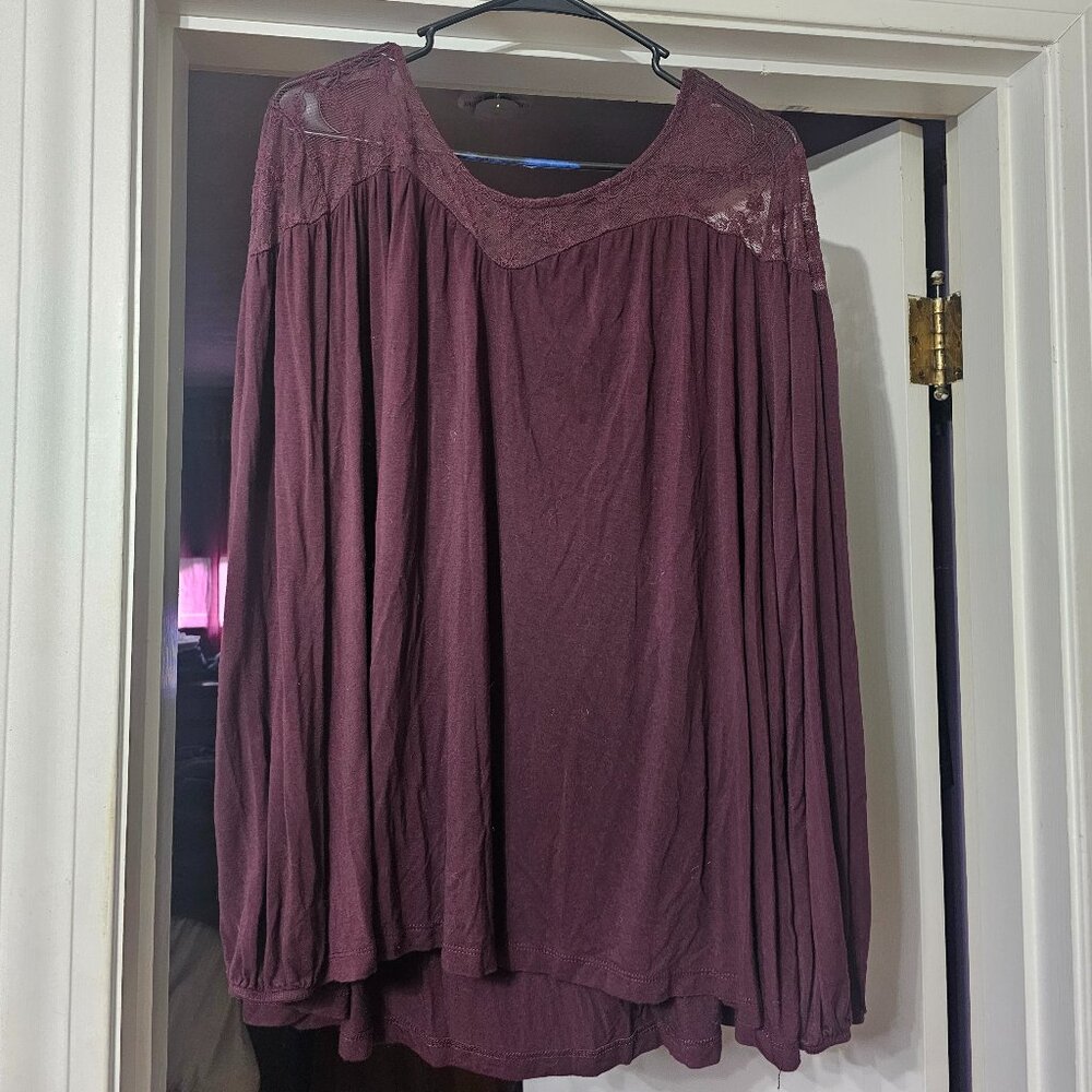 Lane Bryant Burgendy Blouse